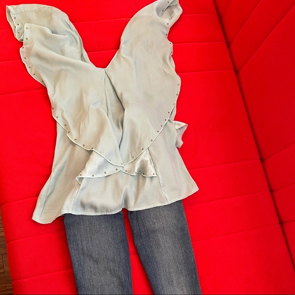 Aqua Ruffled Top - Picture 3 of 3